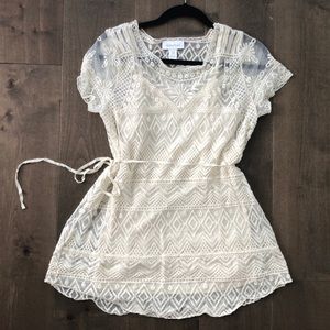 Ivory lace maternity top